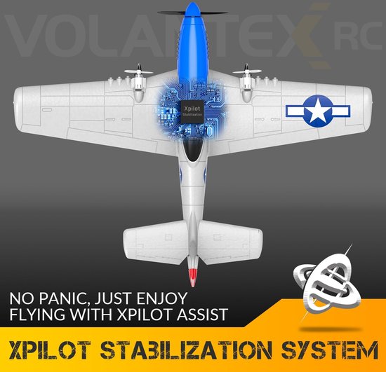 VOLANTEXRC Avion RC BF109 4 Canaux – 2,4 GHz, Stabilisation Automatique, 2 Batteries, Débutant Et Enfant
