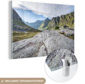 MuchoWow® Peinture sur verre 180x120 cm - Peinture sur verre acrylique - Paysage de montagne norvégien - Photo sur verre - Peintures