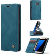 CaseMe Book Case - Geschikt voor Samsung Galaxy S7 Hoesje - Blauw