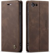 CaseMe Book Case - iPhone SE (2020 / 2022) / 8 / 7 Hoesje - Donkerbruin