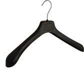 De Kledinghanger Gigant - 10 x Mantelhanger / kostuumhanger kunststof zwart met schouderverbreding, 39 cm