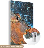 MuchoWow® Peinture sur verre 20x30 cm - Peinture sur verre acrylique - Rouille - Cercle - Jaune - Photo sur verre - Peintures