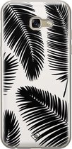 Samsung A5 2017 hoesje siliconen - Palm leaves silhouette | Samsung Galaxy A5 2017 case | zwart | TPU backcover transparant