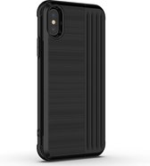 TPU + pc beschermhoes voor iPhone XS Max, met kaartsleuf en houder (zwart)