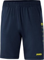 Jako Trainingsshort Premium Marine Blauw-Fluor Geel Maat M