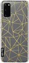 Casetastic Samsung Galaxy S20 4G/5G Hoesje - Softcover Hoesje met Design - Abstraction Outline Gold Transparent Print