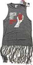 Green Day Mouwloze top met franjes -M- American Idiot Vintage Grijs