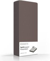 Romanette split-topper hoeslaken - Taupe - Lits-jumeaux (180x200 cm)