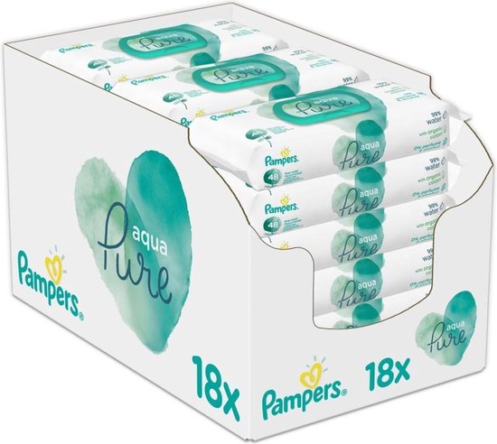 Pampers Aqua Pure Billendoekjes - 864 stuks
