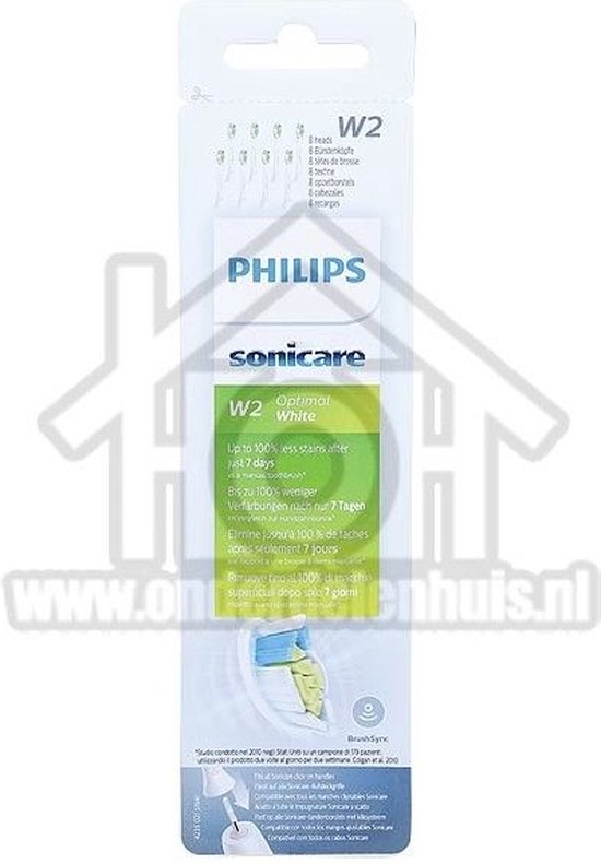 Ouderling gemakkelijk racket Philips Sonicare DiamondClean standaard HX6068/26 - Opzetborstel - 8 stuks  | bol.com