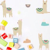 Muurstickers Kinderkamer & Babykamer - Wanddecoratie - Dieren  - Alpaca - Kleurrijk