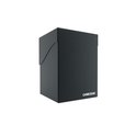 Zwarte deckbox met deksel en horizontale lijnen op de voorkant. 'GAMEGENIC' is zichtbaar.