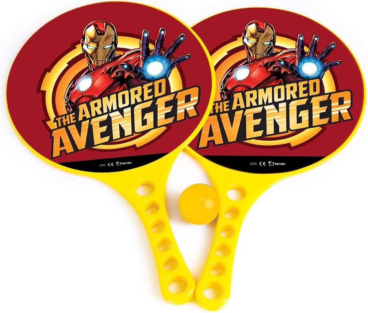 Marvel Beachbalset Avengers Jongens 36,5 Cm Geel 3-delig 2 Rackets - Marvel