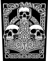 Amon Amarth Grote rugpatch Three Skulls Zwart