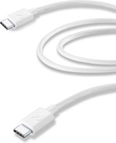 Cellularline - Oplader USB C - USB C Kabel - Data Kabel - Oplader - USB C naar USB C - 2M - Wit
