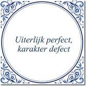 Tegeltje met standaard - Uiterlijk perfect, karakter defect