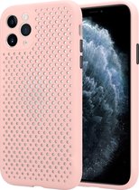 siliconen hoesje met gaatjes geschikt voor Apple iPhone 11 Pro - roze