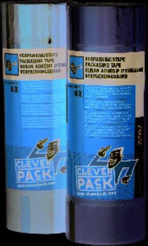 Verpakkingstape CleverPack 50mmx66m - bruin PP - pak 6 rol - Cleverpack