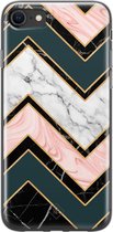 iPhone SE 2020 hoesje siliconen - Marmer triangles | Apple iPhone SE (2020) case | TPU backcover transparant
