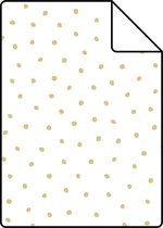 Proefstaal ESTAhome behangpapier stippen glanzend goud en wit - 138937 - 26,5 x 21 cm
