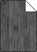 Proefstaal ESTAhome behang vintage sloophout planken zwart en bruin - 128841 - 26,5 x 21 cm