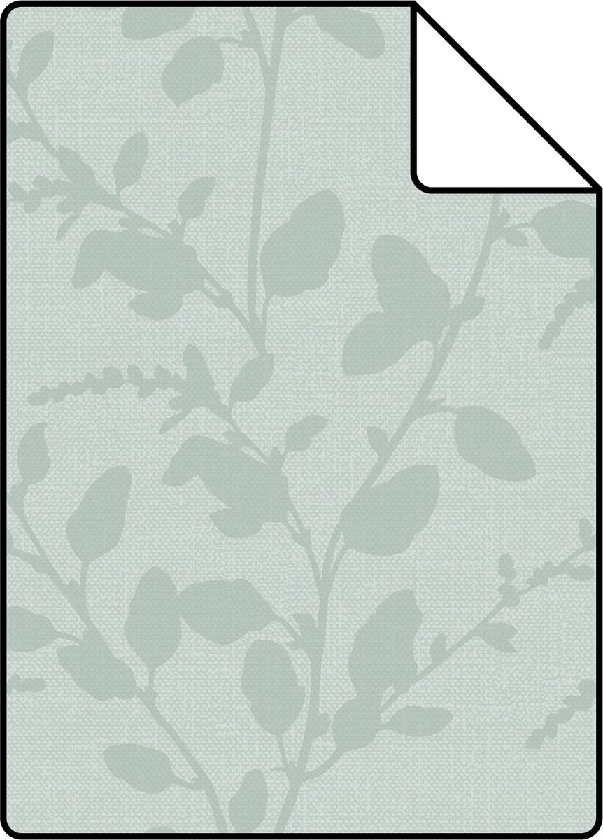 Proefstaal ESTAhome behang bladmotief celadon groen - 26.5 x 21 cm - 148729-S