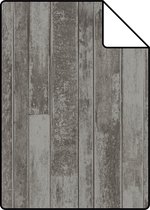 Proefstaal ESTAhome behangpapier vintage sloophout planken vergrijsd bruin taupe - 128839 - 26,5 x 21 cm