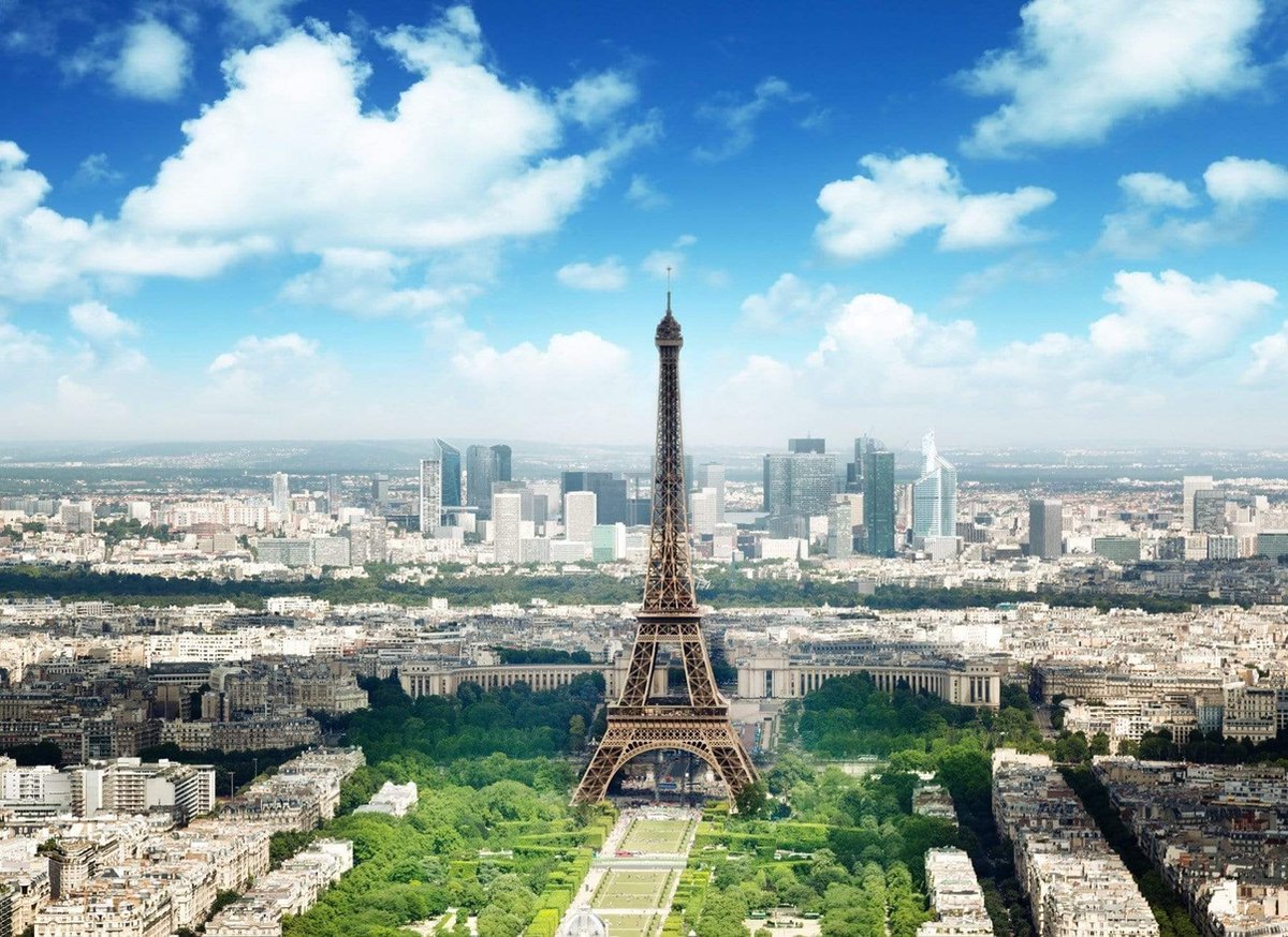 Vliesfotobehang Fotobehang 7 Banen, Eiffel Toren Art. 18294