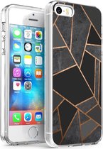 iMoshion Design voor de iPhone 5 / 5s / SE hoesje - Grafisch Koper - Zwart / Goud