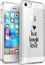 iMoshion Design voor de iPhone 5 / 5s / SE hoesje - Live Laugh Love - Zwart