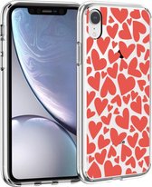 iMoshion Design voor de iPhone Xr hoesje - Hartjes - Rood