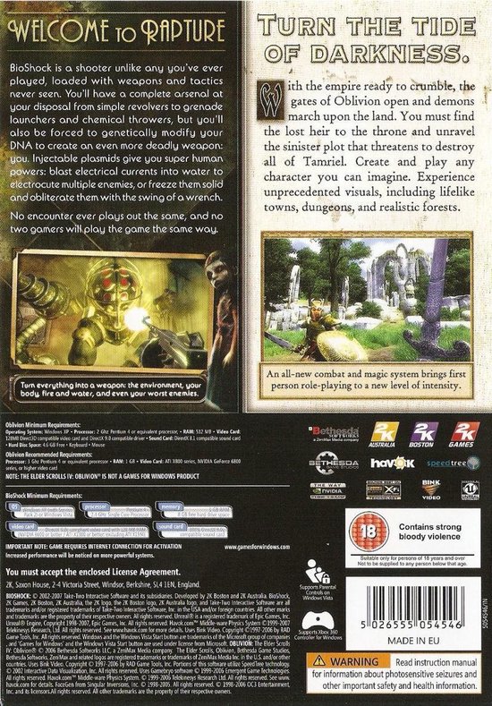 Bioshock + Oblivion Double Pack (Gebruikt) - Take Two
