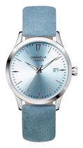 Orphelia Suede OF714819 Horloge - Leer - Blauw - Ø 36 mm