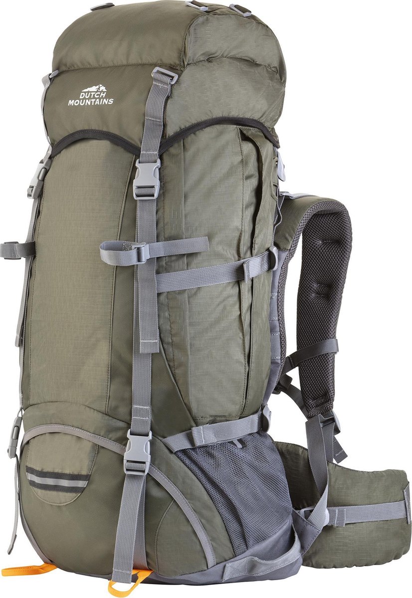 Dutch Mountains Maas Backpack - Lichtgewicht Rugzak - Inclusief Regenhoes - 65 +10 Liter - Groen/