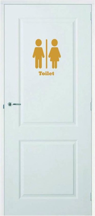 Deursticker Toilet - Goud - 39 x 50 cm - toilet overige stickers - toilet alle
