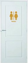 Deursticker Toilet -  Goud -  39 x 50 cm  -  toilet raam en deurstickers - toilet  alle - Muursticker4Sale