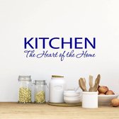 Muursticker Kitchen The Heart Of The Home - Donkerblauw - 160 x 53 cm - keuken alle