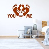 Muursticker You And Me -  Bruin -  160 x 88 cm  -  engelse teksten  slaapkamer  alle - Muursticker4Sale