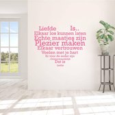 Muursticker Liefde Is.. In Hart Vorm -  Roze -  100 x 78 cm  -  woonkamer  nederlandse teksten  slaapkamer  alle - Muursticker4Sale