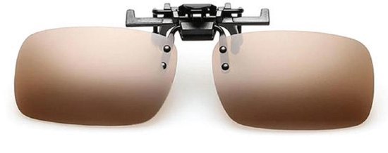 Voorzet Zonnebril - Clip On - Polarized - 135x40mm - Bruin