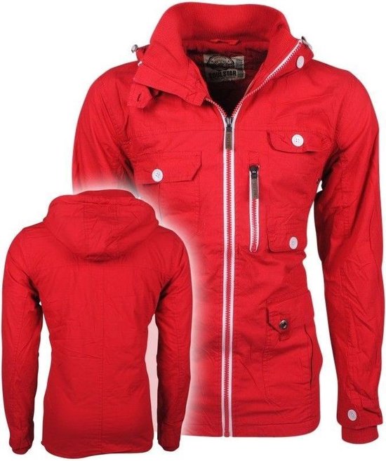 Soulstar Heren Zomerjas Fleece Voering Capuchon Mountaineer Rood Soulstar Heren Zomerjas Fleece Voering Capuchon Mountaineer Rood