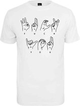 Urban Classics Heren Tshirt -S- FU Sign Language Wit