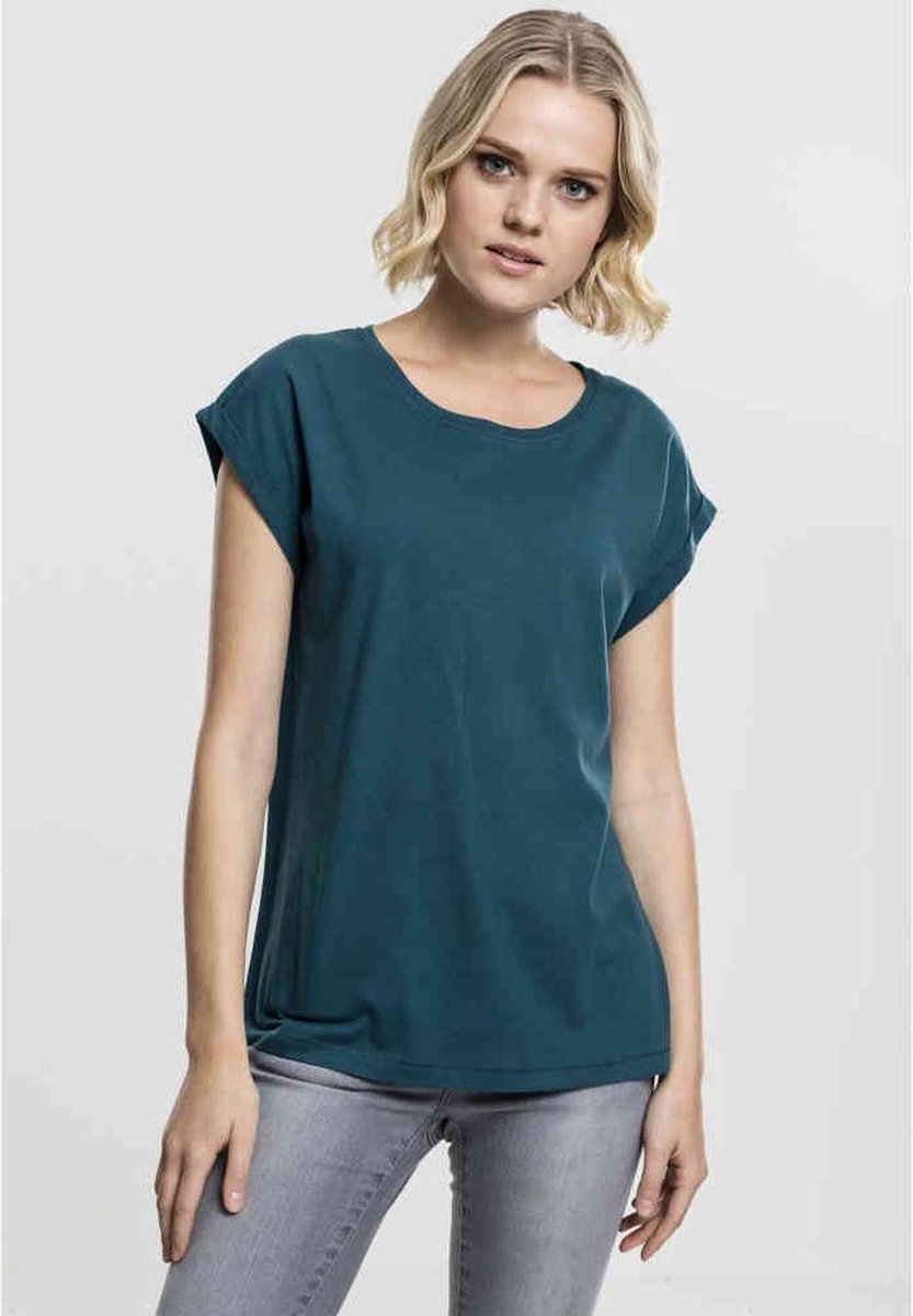 Urban Classics Extended Shoulder Tee Dames T-shirt petrol 4XL Overige kleuren