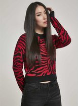 Urban Classics Sweater/trui -XS- Short Tiger Zwart/Rood