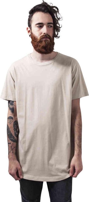 Urban Classics - Shaped Long Heren T-shirt - XS - Creme