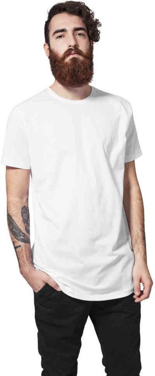 Urban Classics Shaped Long Tee Heren T-shirt – XXL Wit