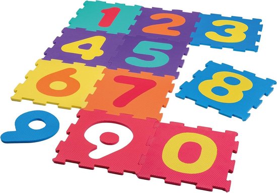 Foam puzzelmat/puzzeltegels/vloerpuzzel cijfers - 0 t/m 9 - Educatief  speelgoed -... | bol.com