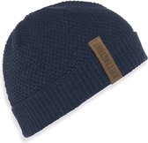 Knit Factory Jazz Gebreide Muts Heren & Dames - Beanie hat - Jeans - Warme donkerblauwe Wintermuts - Unisex - One Size