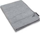 Knit Factory Joly Gebreid Plaid - Woondeken - plaid - Wollen deken - Kleed - Licht Grijs - 160x130 cm