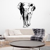 Muursticker Olifant - Zwart - 60 x 82 cm - slaapkamer woonkamer dieren